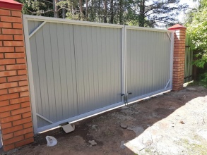 Распашные ворота с ручным управлением - пример 1 фото в Шахунье