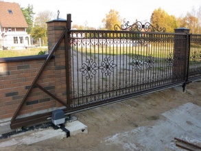 Кованые ворота откатные - пример 6 фото цена за метр под ключ