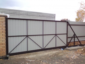 Ворота откатные с ручным управлением - пример 12 фото в Шахунье